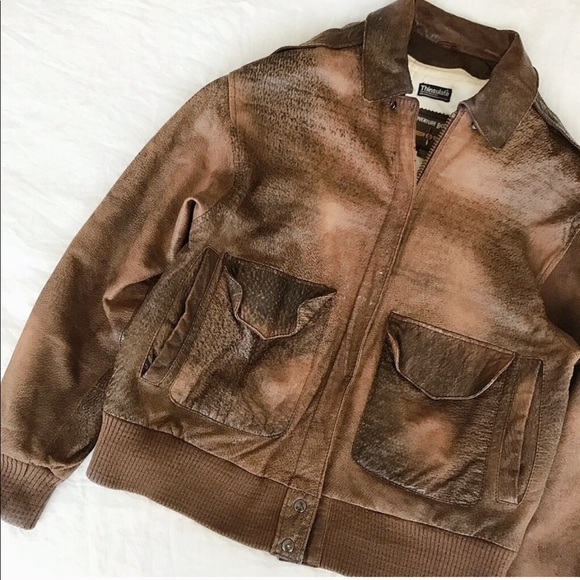 Vintage Jackets & Blazers - Vintage Leather Aviator Bomber Jacket